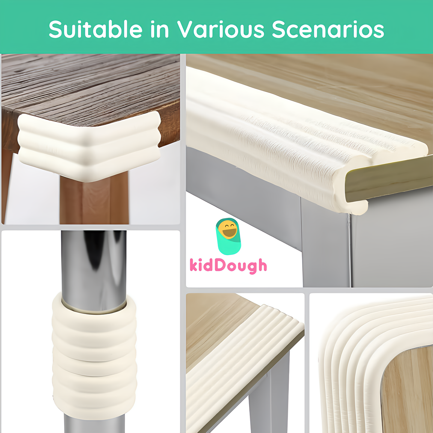 Kiddough Baby Proofing Flat Edge Protector - 2 Mtrs, White
