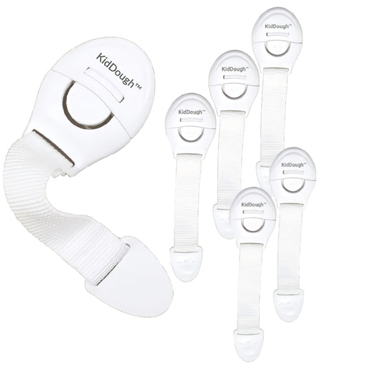 Kiddough Furniture Safety Locks for Kids - Pack of 6, White