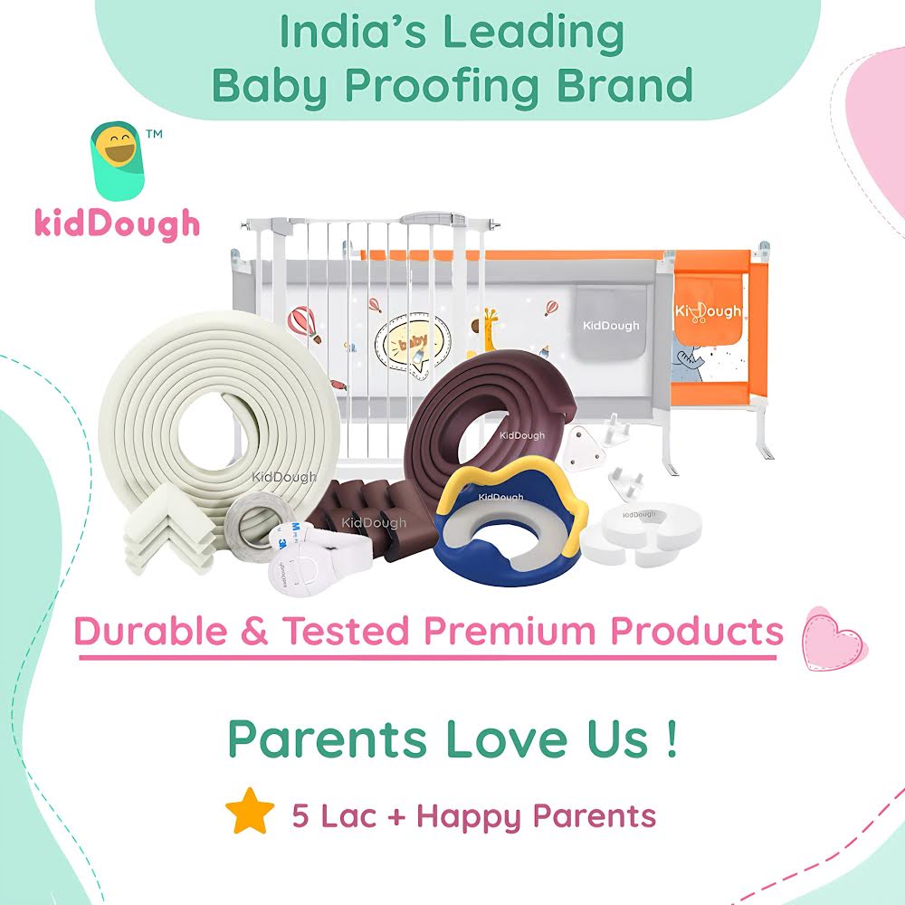 Kiddough Furniture Safety Locks for Kids - Pack of 4 White + 4 Brown