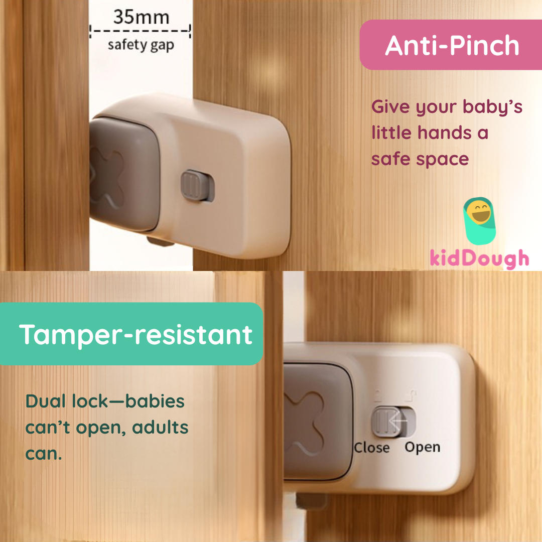 KidDough Baby Finger Pinch Door Stopper, Double Safety Lock-(1 Piece)