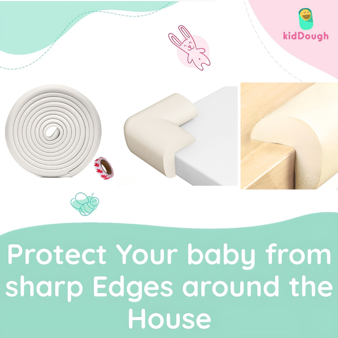 Baby Proofing Kit with 5M Edge Protector, 4 Corner Guards, 6 Socket Guards, 2 Door Guards, 5 Safety Locks, White