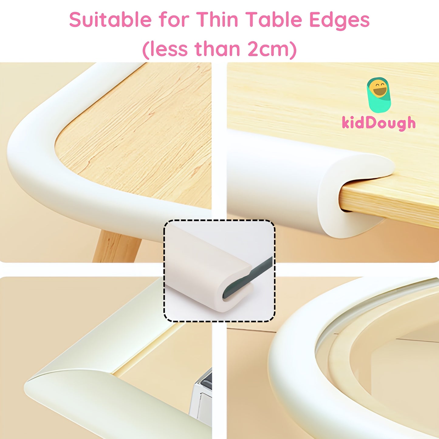 Kiddough Baby Proofing U-Shape Safety Strip - 2 Meters, White