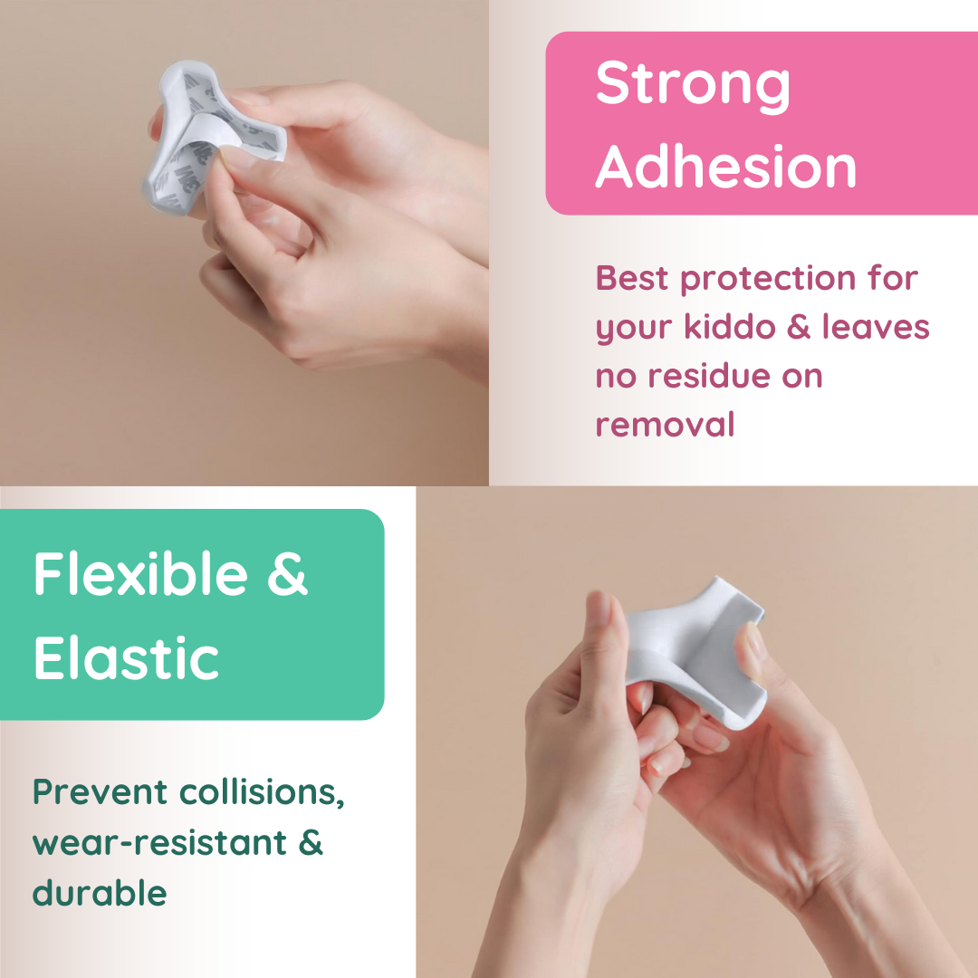 KidDough Corner Guards for Baby Safety, Soft Silicon Table Edge Protectors, Very Soft, 4Pcs/Pack