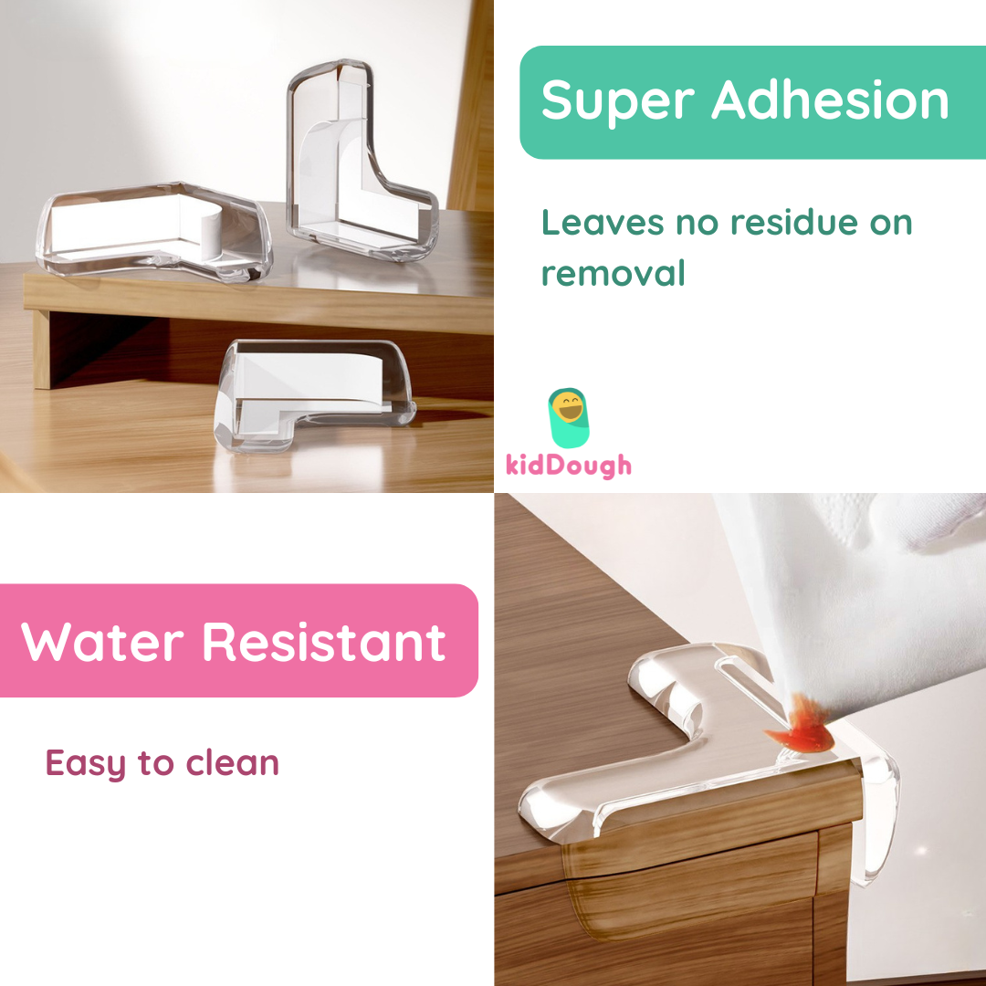 KidDough Corner Protector for Furniture, Table Edge Guards, L Shape, 10 Pack, Baby Safety Corner Cushions