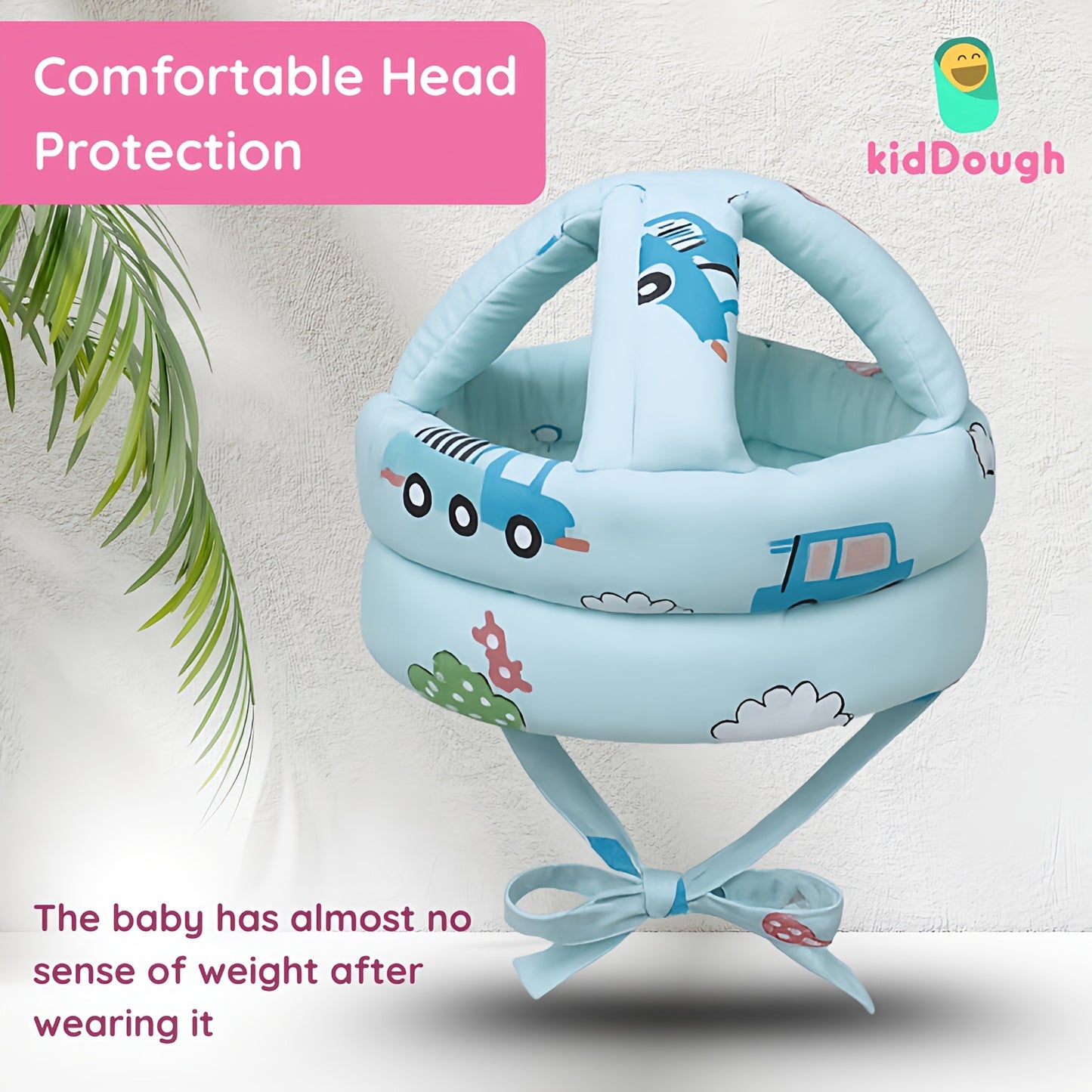 Kiddough Head Protector For Baby Safety | 6 Months-3 Years, Baby Safety Helmet With Soft Cushion | Proper Air Ventilation For Kids And Toddlers | Secure, Fit & Comfort Light weighted Helmet