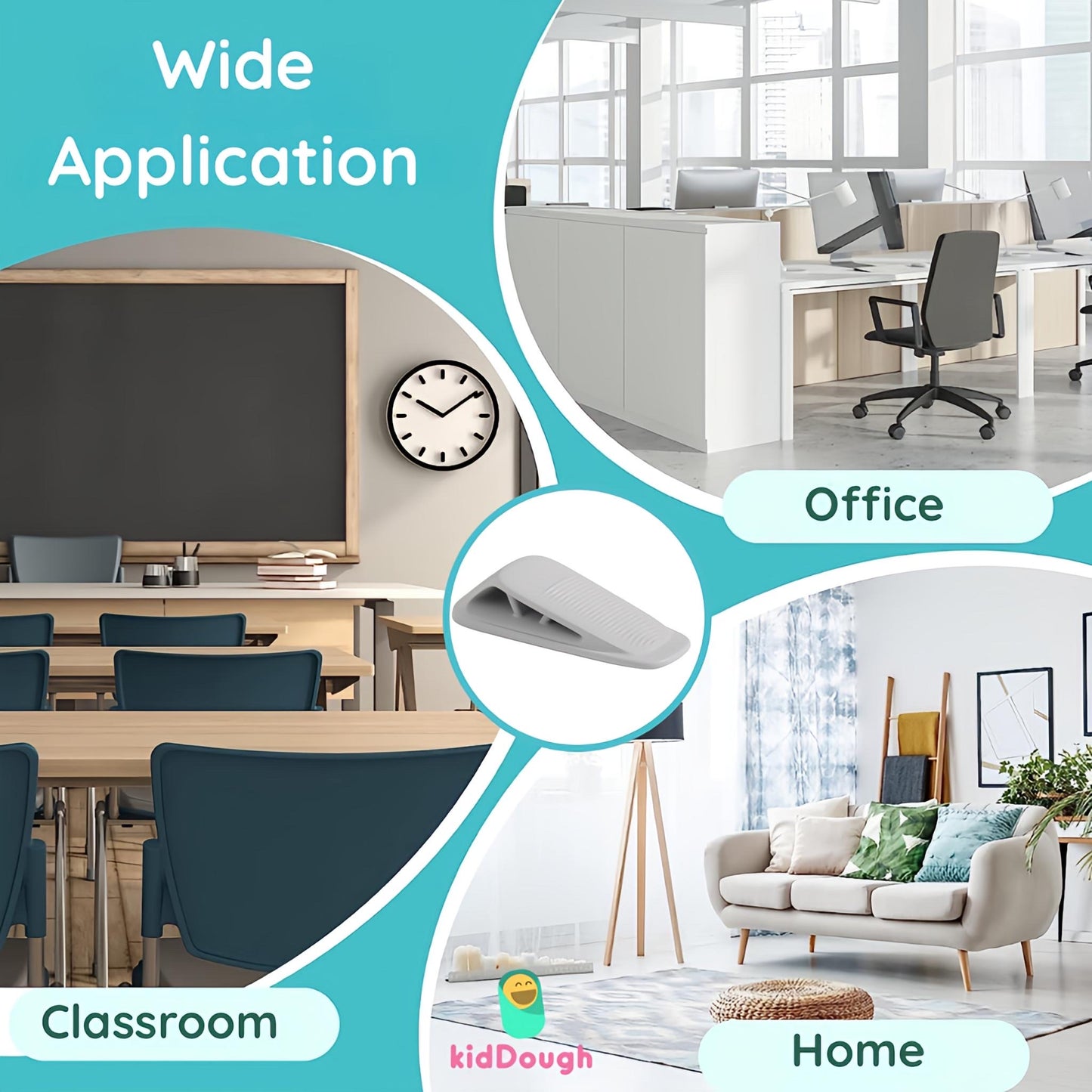 KidDough™ Door Stopper Wedge – Non-Slip Baby Door Safety | Pack of 2