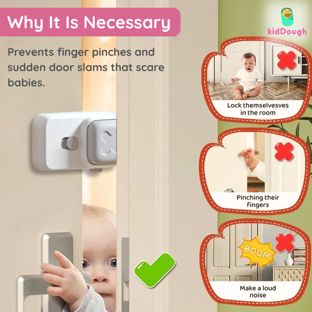 KidDough Baby Finger Pinch Door Stopper, Double Safety Lock-(1 Piece)