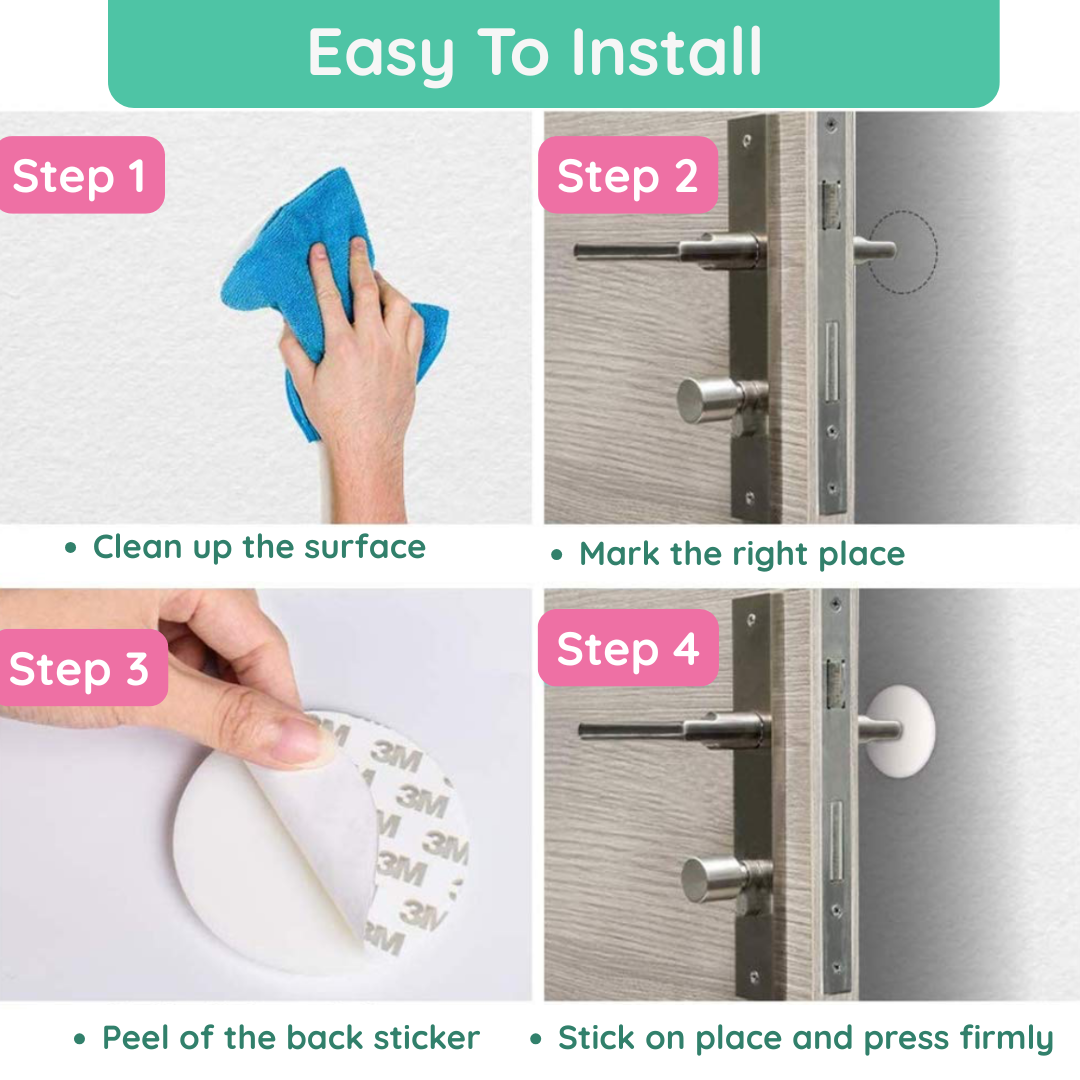 KidDough Door Stopper Bumper, Wall and Door Protection, Noise Reduction (Anti- Collision Silent Pads)