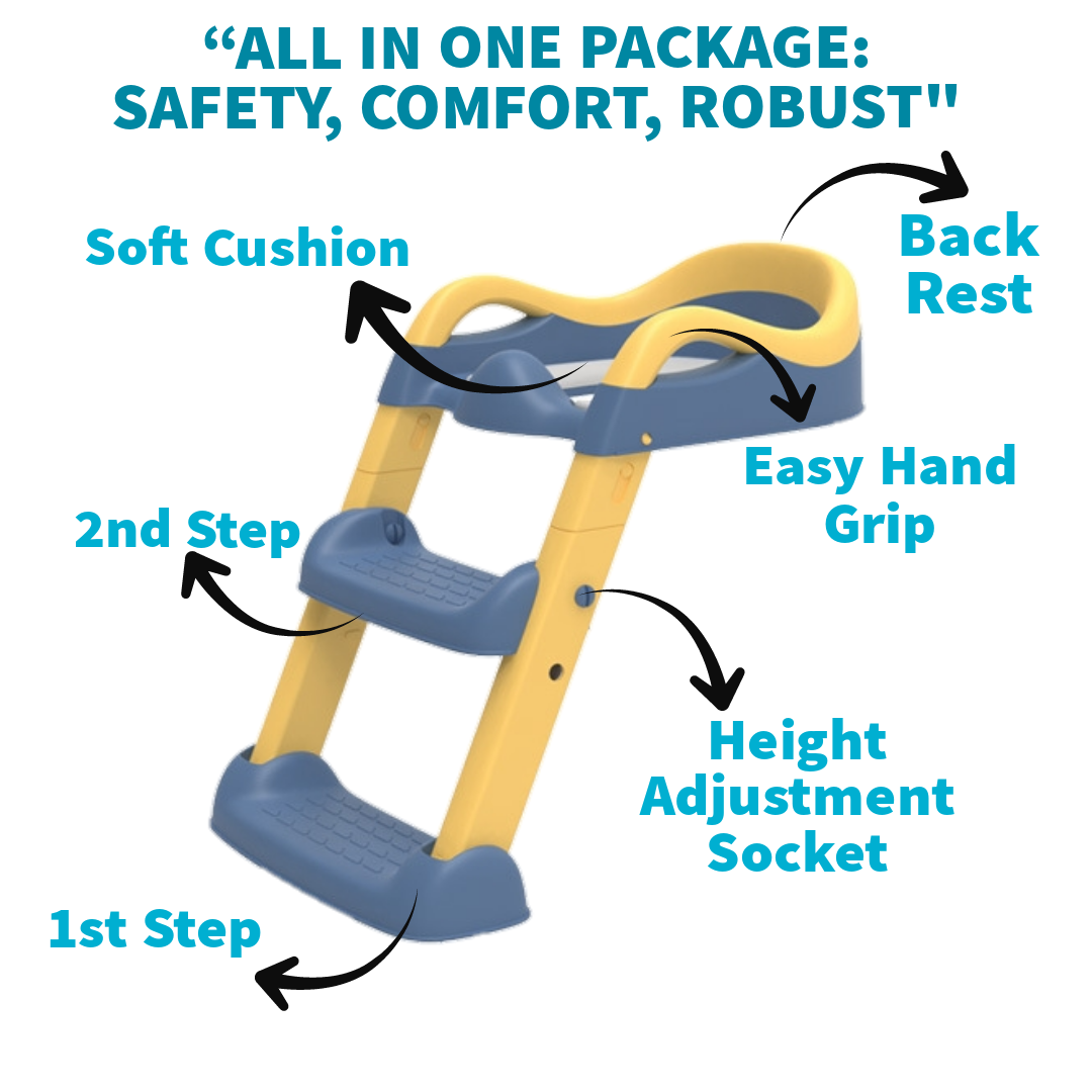 Kiddough Baby Potty Training Seat with Ladder (Adjustable Height of 37 – 40 Cm)