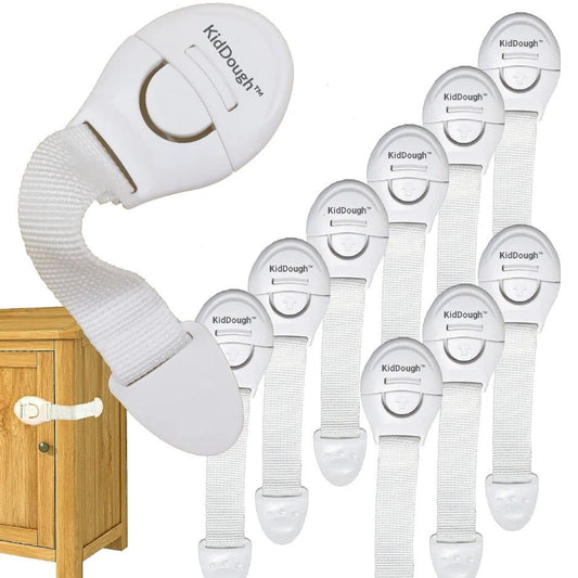 Kiddough Furniture Safety Locks for Kids - Pack of 10, White