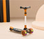 Foldable Kick Scooter for Kids of 3+ Years, 4 Level Height Adjustment Handle, in Built LED Light Wheels with Rear Brake