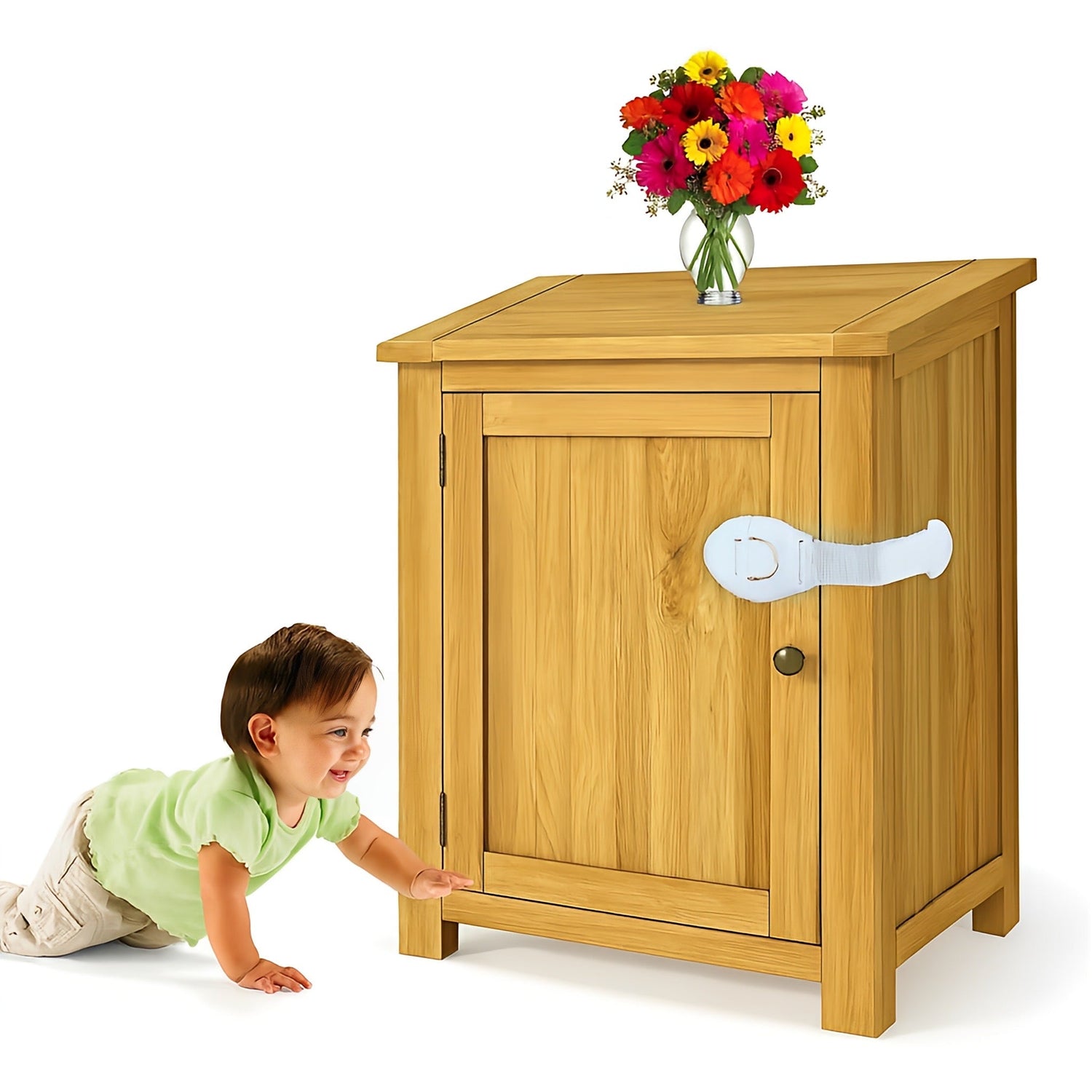 KidDough safety door latch lock for kids – child proof chain lock for bedroom, bathroom, and sliding doors.