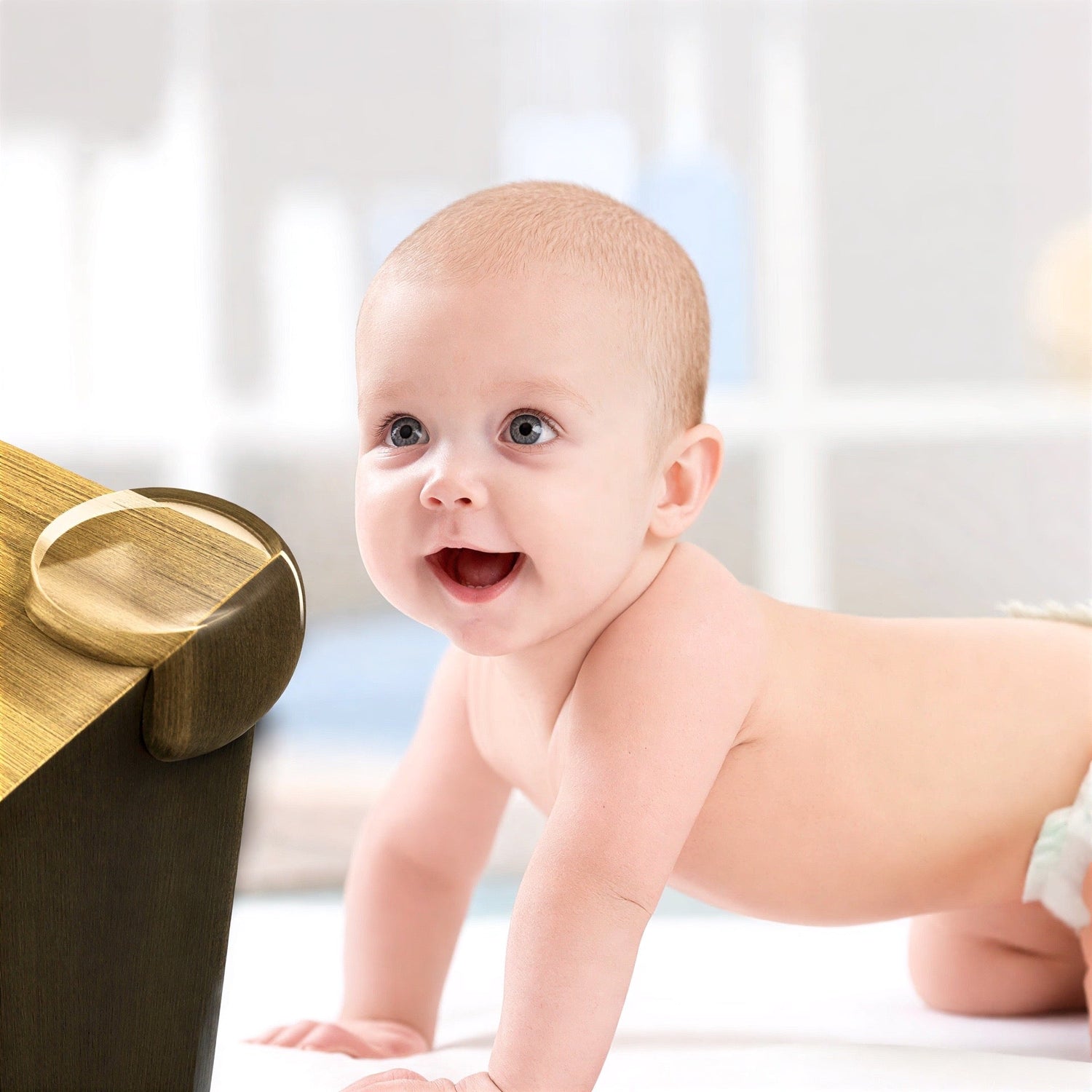 KidDough transparent corner guards for baby proofing – cushion protectors for table corners and sharp furniture edges.