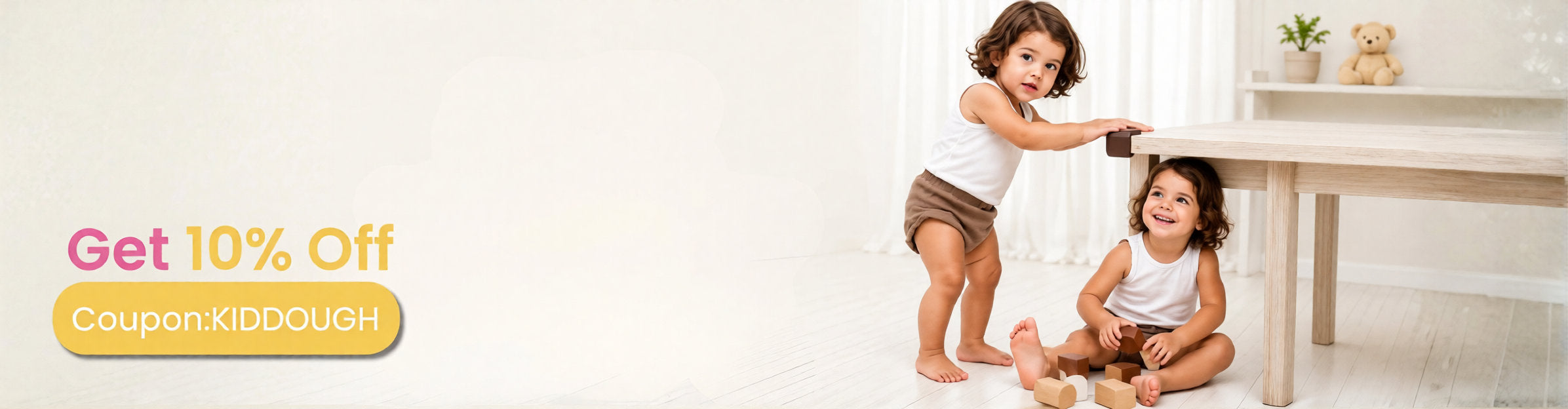 KidDough transparent corner guards for baby proofing – cushion protectors for table corners and sharp furniture edges.