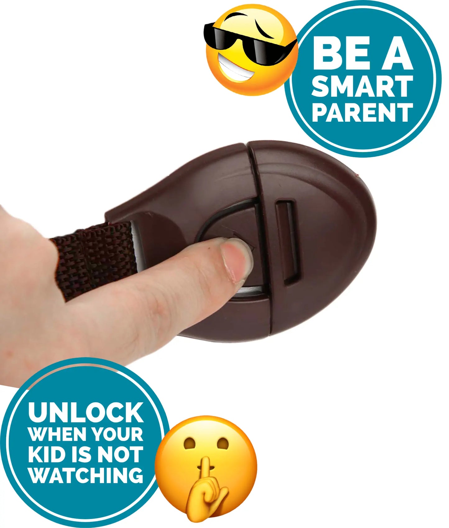Kiddough Furniture Safety Locks for Kids - Pack of 10, Brown