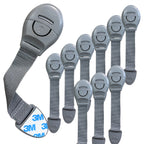 KidDough Furniture Safety Locks for Kids, Child Safety Locks for Drawers, Cabinets, Fridge, Cupboard Lock, Baby Proofing Product, Strong and Adhesive Safety Locks (Grey, 10 Grey Locks)