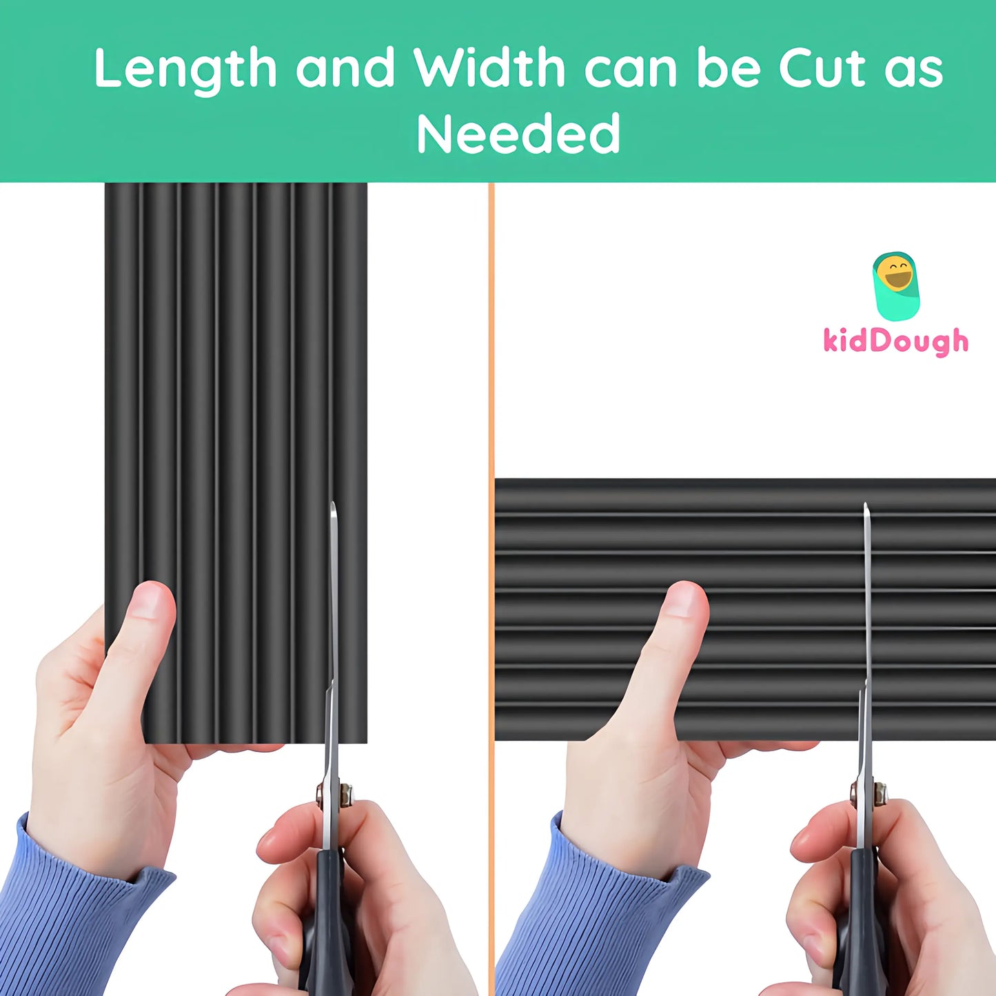 Kiddough Baby Proofing Flat Edge Protector - 2 Mtrs Safety Strip, Black