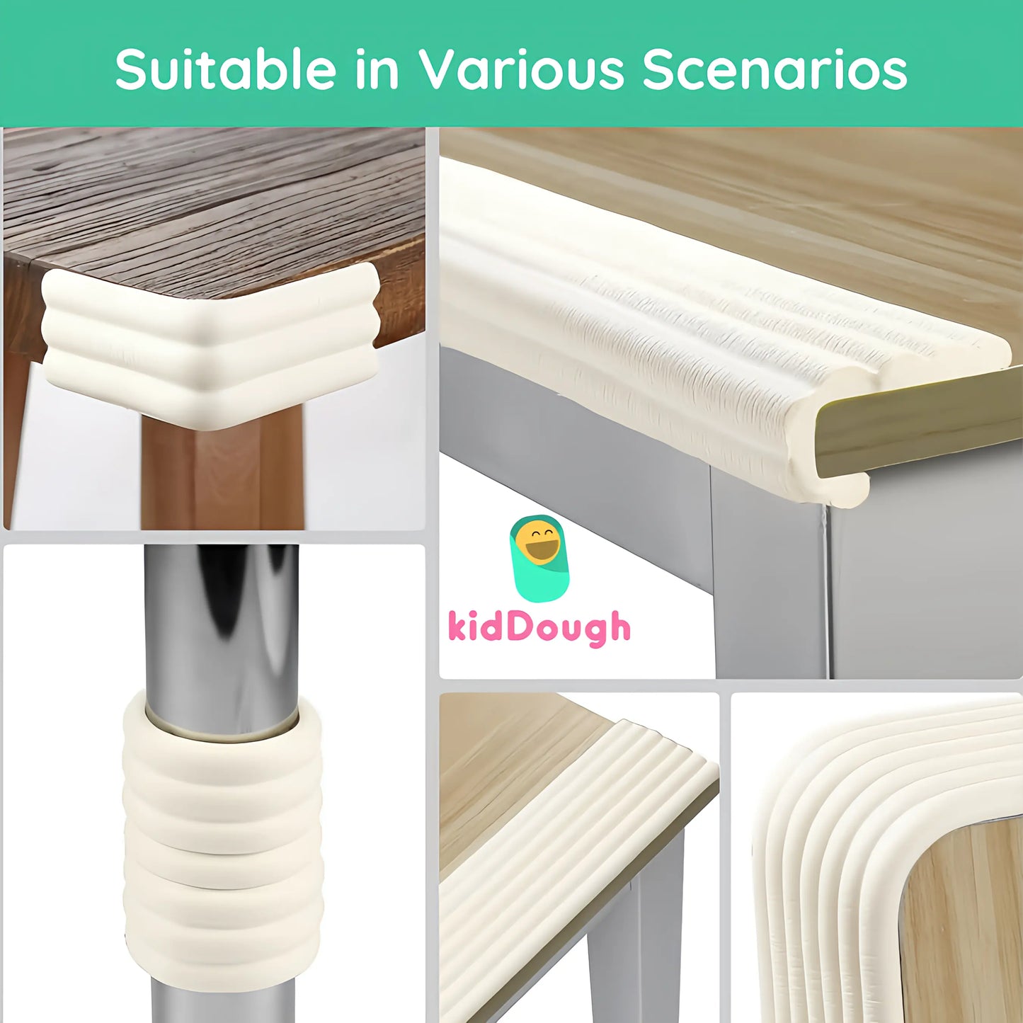 Kiddough Baby Proofing Flat Edge Protector - 2 Mtrs, White