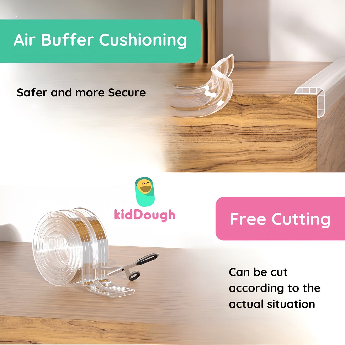 Kiddough Baby Proofing Transparent Edge Protector (2 Meters) with Honeycomb design