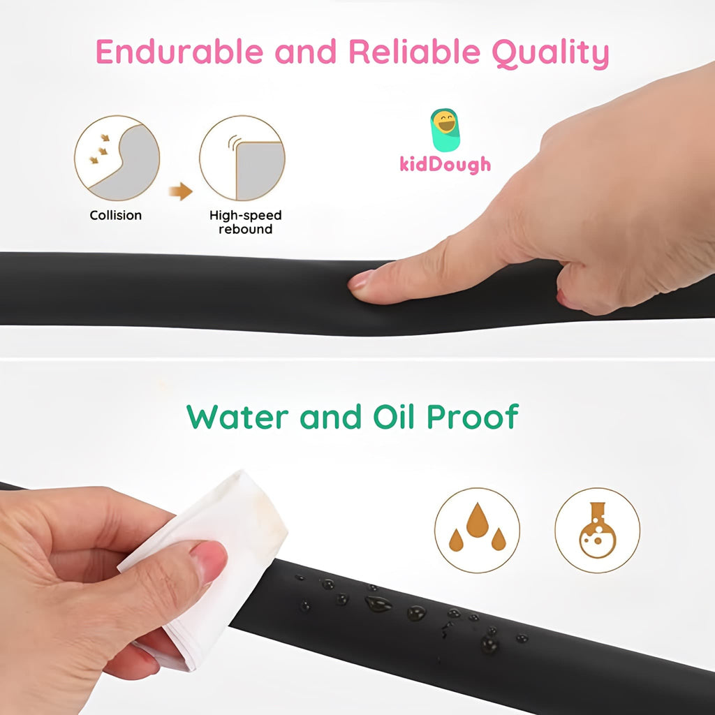 Kiddough Baby Proofing U-Shape Safety Strip - 2 Meters, Black