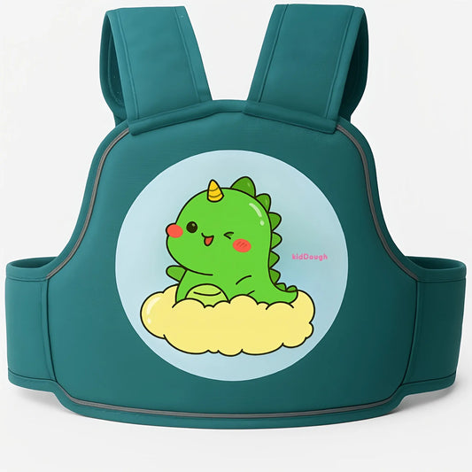 Kiddough Baby Safety Belt for Kids | Two Wheeler Bike/Scooty Belt for Kids Safety, Child Harness Safety Belt with Adjustable Baby Carrier for Toddlers & Baby (Cartoon Green)