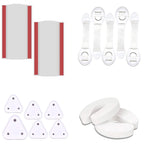 Kiddough Baby Safety Kit - 2 Finger Pinch Door Hinge Guards + 2 C-Shape Door Stopper + 6 Socket Guards + 5 Child Safety Locks For Drawers, Cabinets