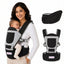 Kiddough Hip Seat Baby Carrier for 0 to 3 yrs with Adjustable Shoulder Straps | Breathable Mesh Fabric | Sling Baby Carrier with Storage Pockets | Adjustable New-Born to Toddler Carrier (Black)