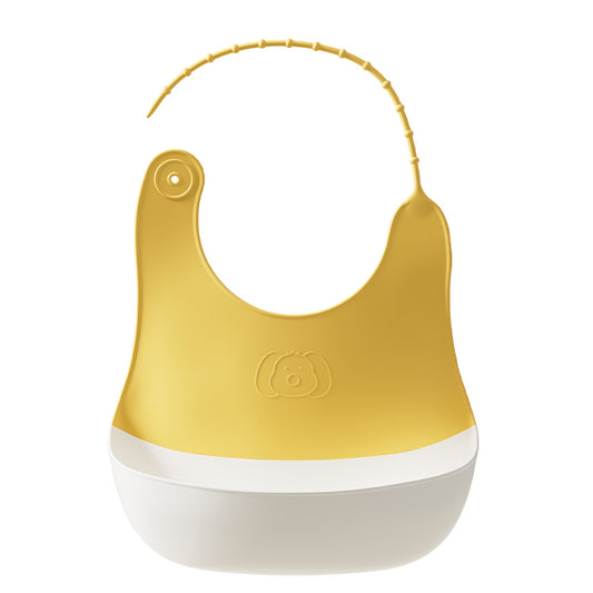 KidDough Silicone Baby Bib for Feeding & Weaning Babies & Toddlers | Waterproof, Washable & Reusable | Easy Cleaning, Lightweight, Adjustable Neckline with Buttons, Mess-Free Bib