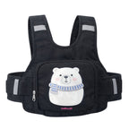 KidDough Baby Safety Belt for Two Wheeler Bike/Scooty | Harness Safety Belt for Kids Safety | Strong Buckles with Adjustable Straps and Double Stiching for Extra Safety (With Storage (Black))