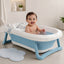 Kiddough Baby Bathtub, Foldable, Non Slip, Durable, Easy to Store and Use with Cushion (Blue (with Cushion))