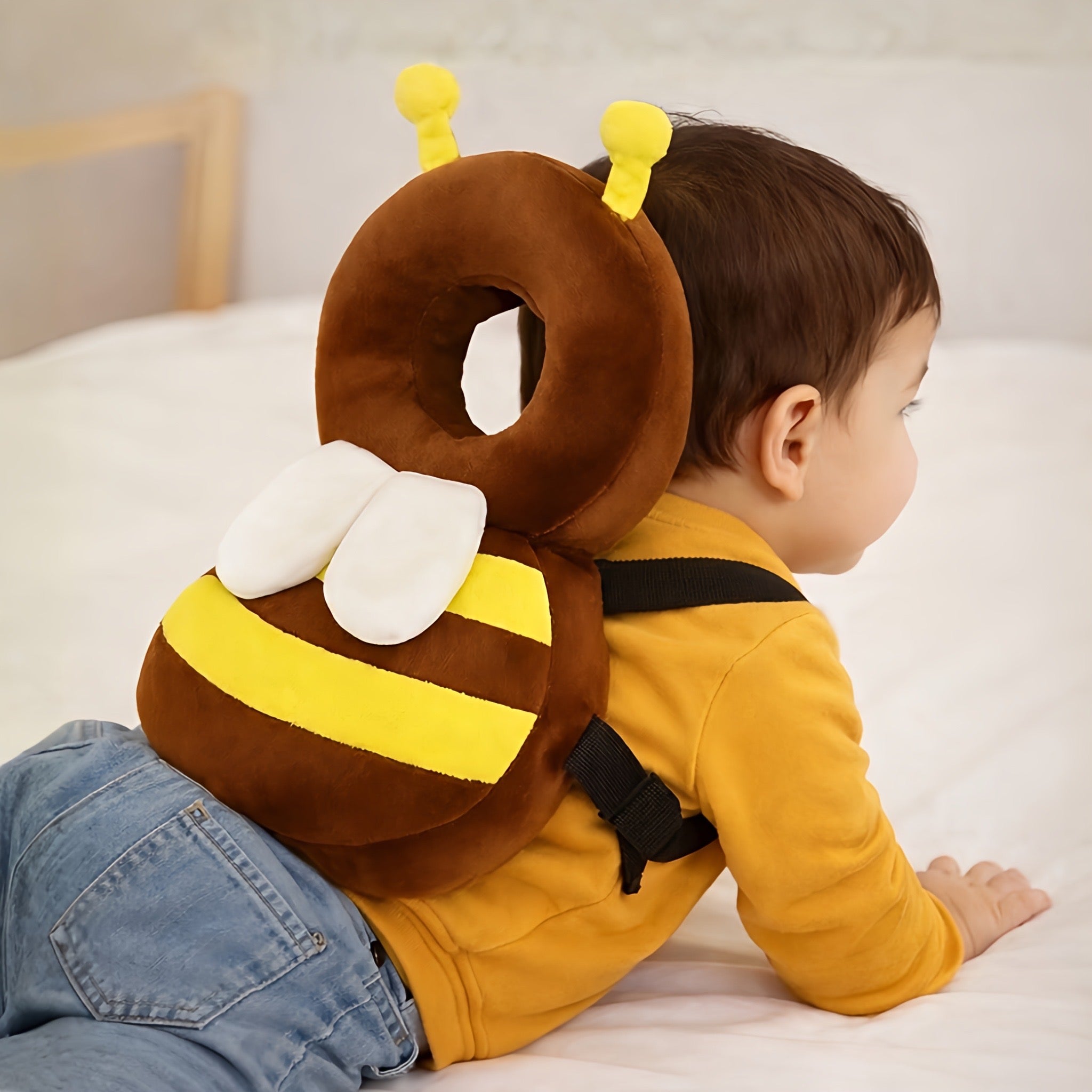 KidDough Bee Shape Head Protector, Cushioned Backpack for Babies | 6 Months - 36 Months | Lightweight Main image