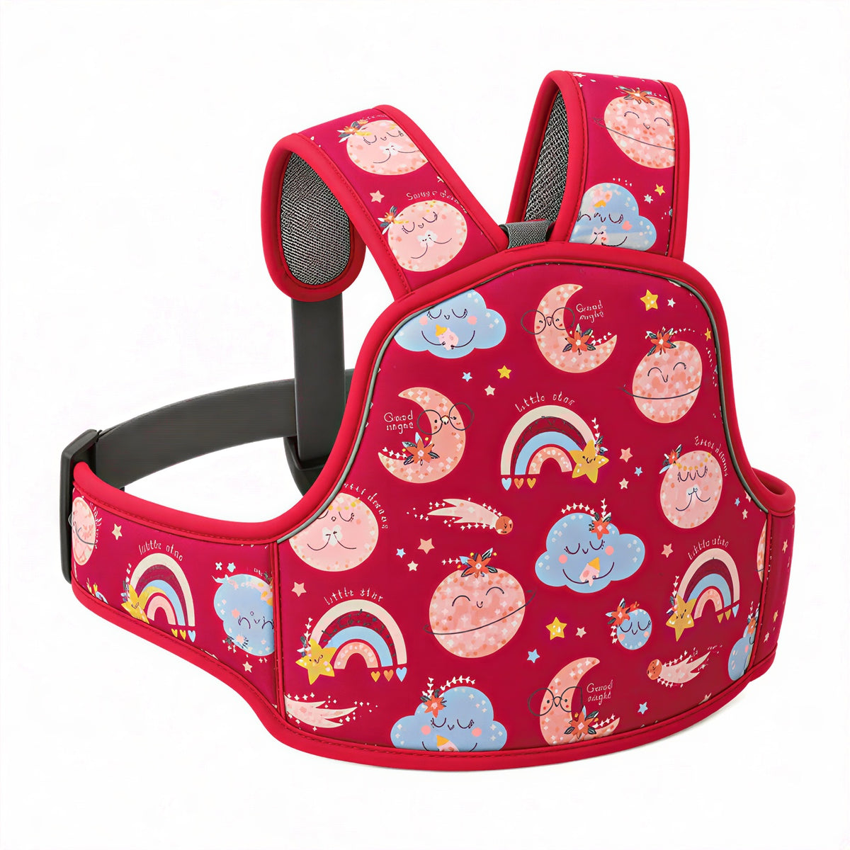 Kiddough Baby Safety Belt for Kids | Two Wheeler Bike/Scooty Belt for Kids Safety, Child Harness Safety Belt with Adjustable Baby Carrier for Toddlers & Baby (Printed Red)