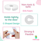 Kiddough Baby Proofing Finger Pinch Door Guard - Pack of 6 White C-Shape