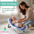 Kiddough Baby Bather, Non-Slip, Adjustable, Foldable, Durable (Blue)