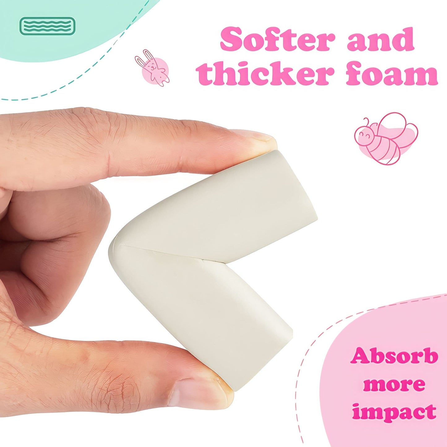 Kiddough Baby Proofing Furniture Edge And Corner Protector - 5 Mtrs Edge + 8 Corner Guards