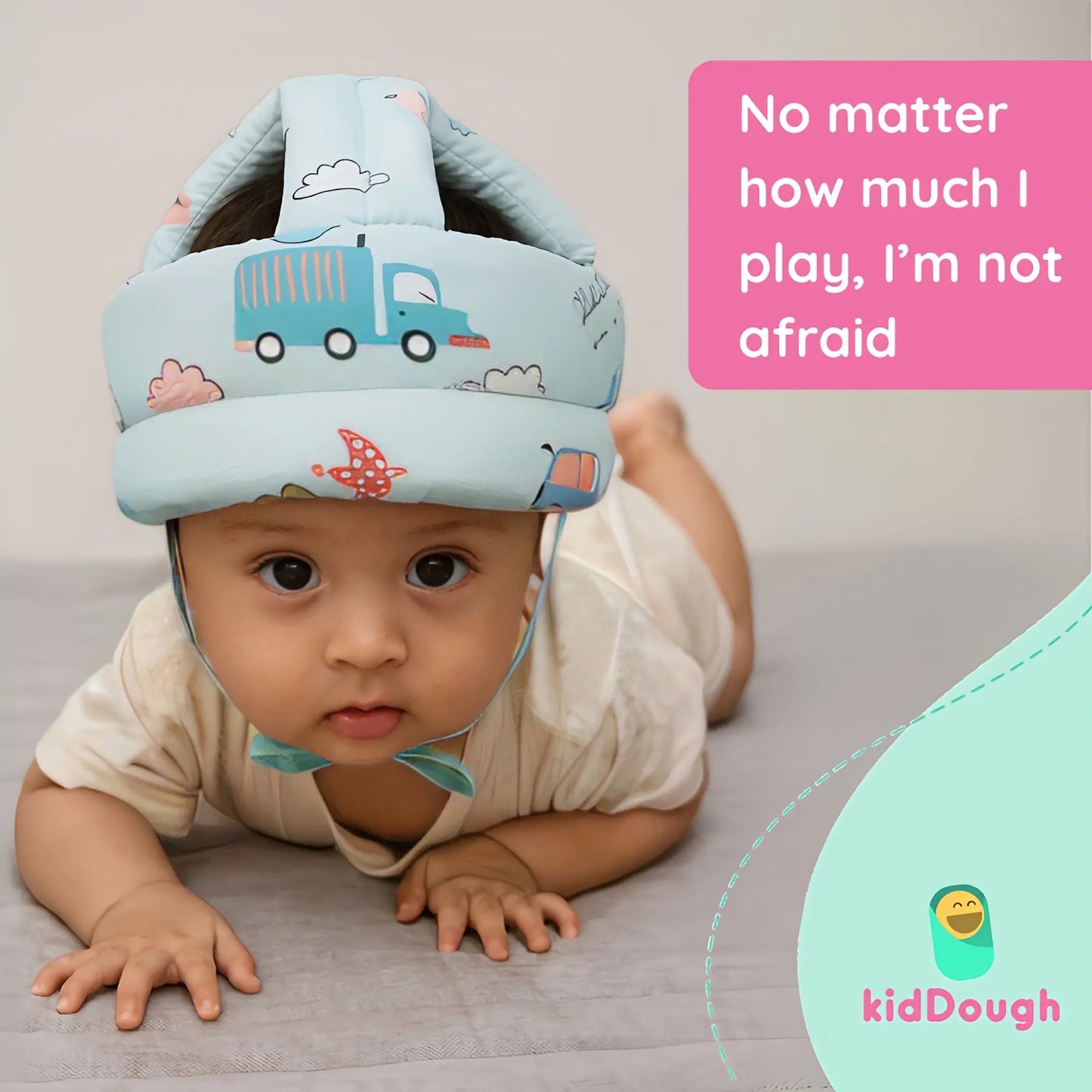 Kiddough Head Protector For Baby Safety | 6 Months-3 Years, Baby Safety Helmet With Soft Cushion | Proper Air Ventilation For Kids And Toddlers | Secure, Fit & Comfort Light weighted Helmet