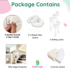 Baby Proofing Kit with 5M Edge Protector, 4 Corner Guards, 6 Socket Guards, 2 Door Guards, 5 Safety Locks, White
