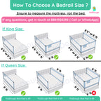 Kiddough Bed Railing for Baby Safety (6ft*6ft*6ft, Three Sides, Off-White)