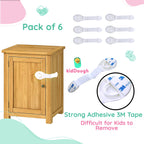 Kiddough Furniture Safety Locks for Kids - Pack of 6, White