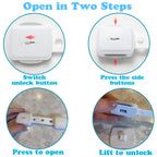 Kiddough Furniture Dual Safety Locks For Kids - Pack Of 4 Locks, Double Lock System