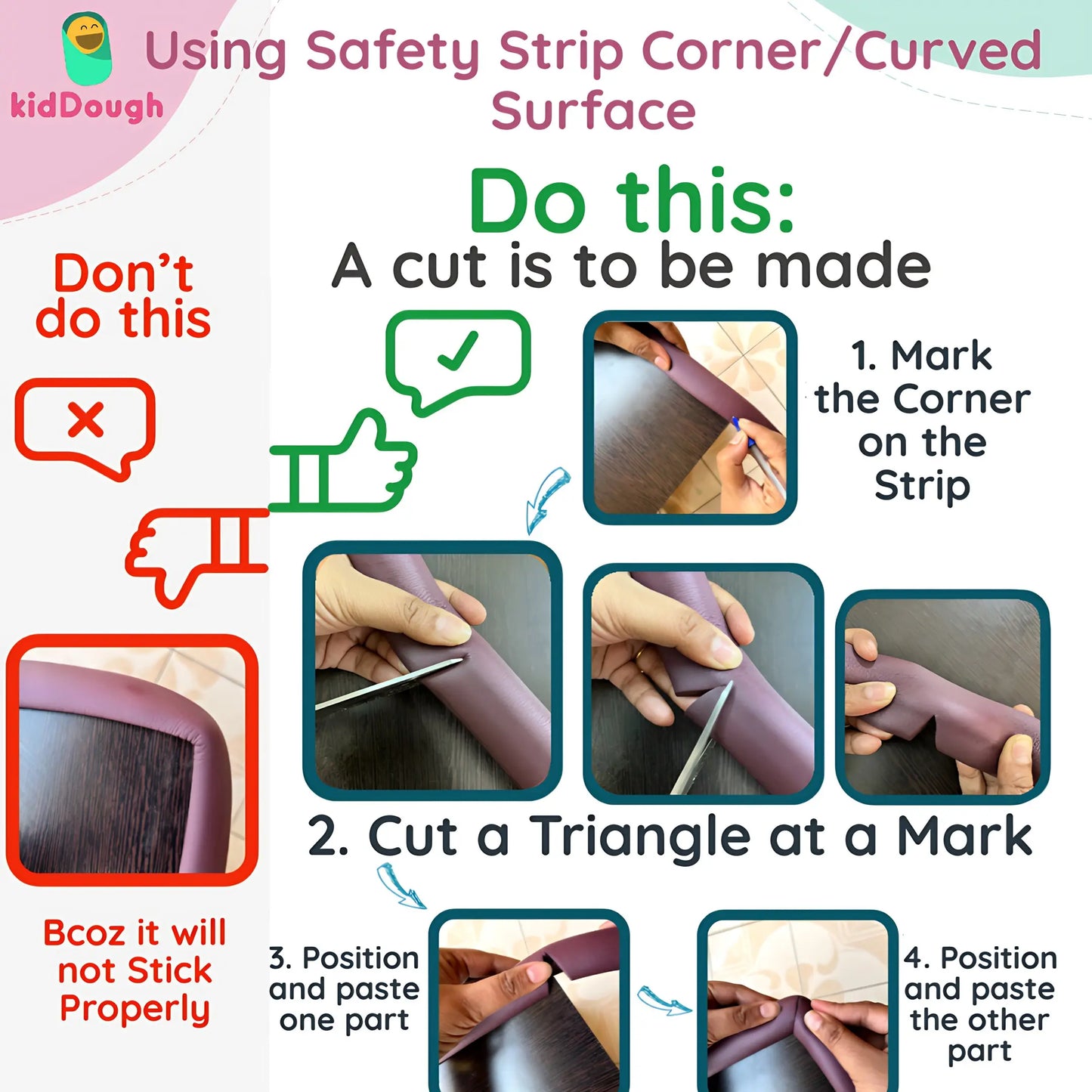 Kiddough Baby Safety Kit - 5 Meters Safety Strip + 4 Corner Guards + 2 C-Shape Door Stoppers + 6 Socket Guards + 5 Child Safety Locks for Drawers, Cabinets