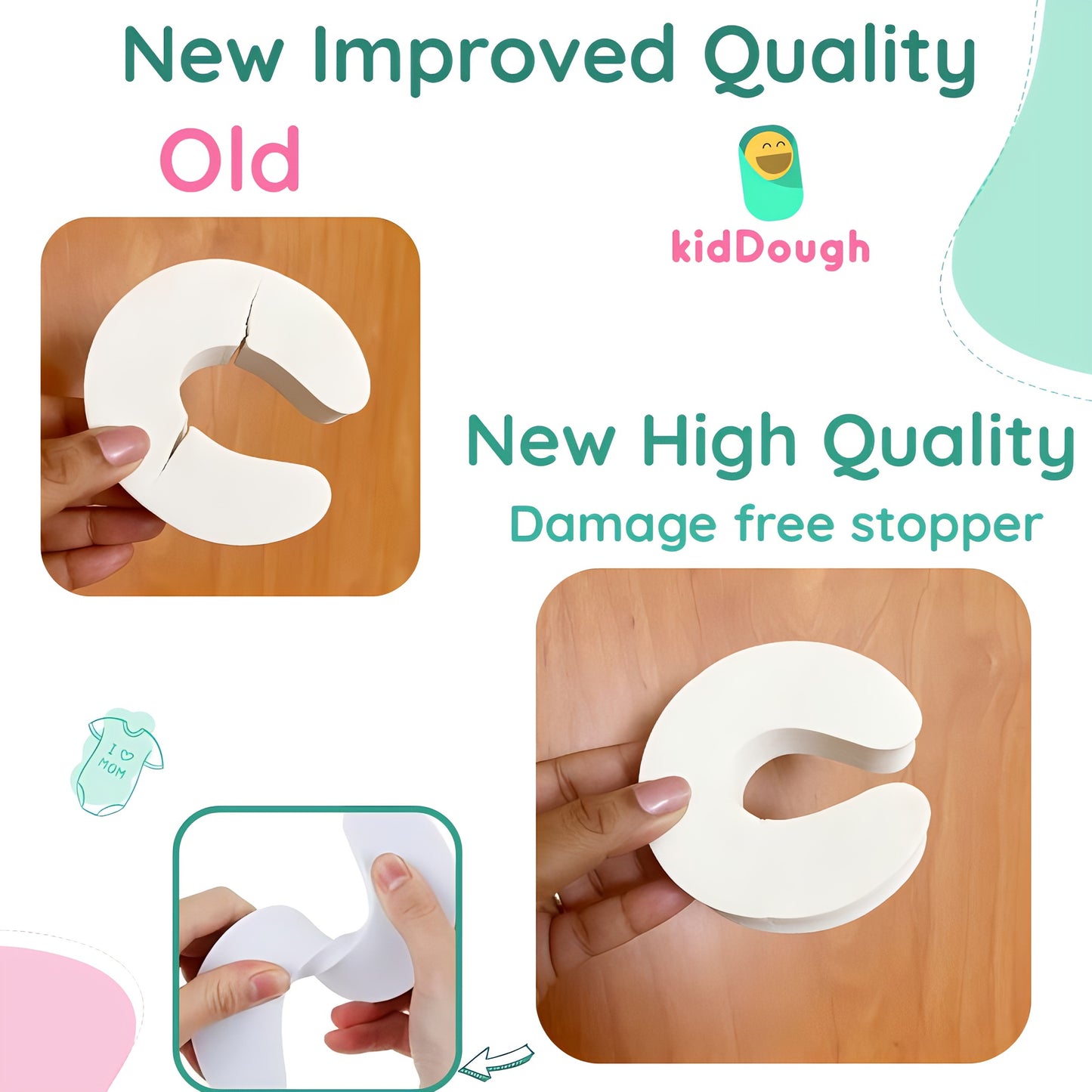 Kiddough Baby Proofing Finger Pinch Door Guard - Pack of 4 C-Shape