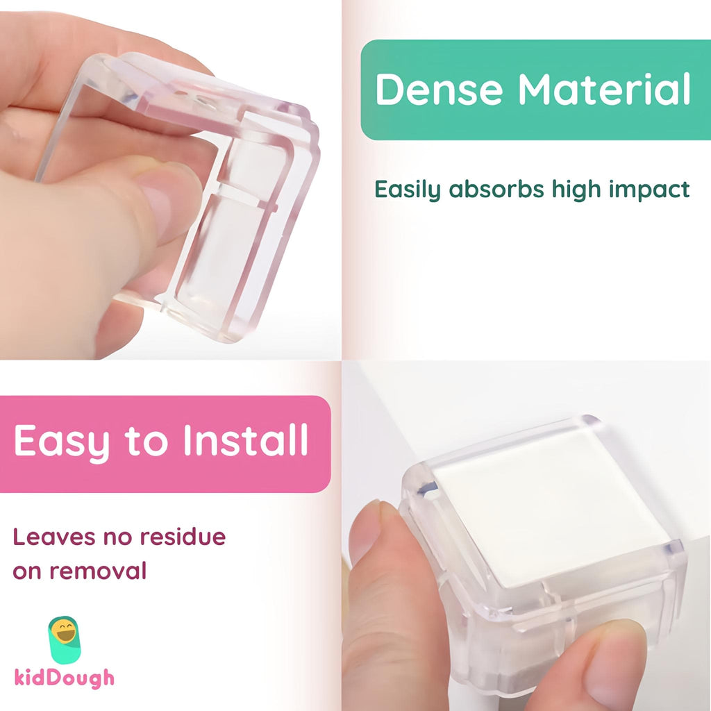 KidDough Corner Guards for Baby Safety, Transparent, Corner Protector for Furniture, Table Edge Guards, 10