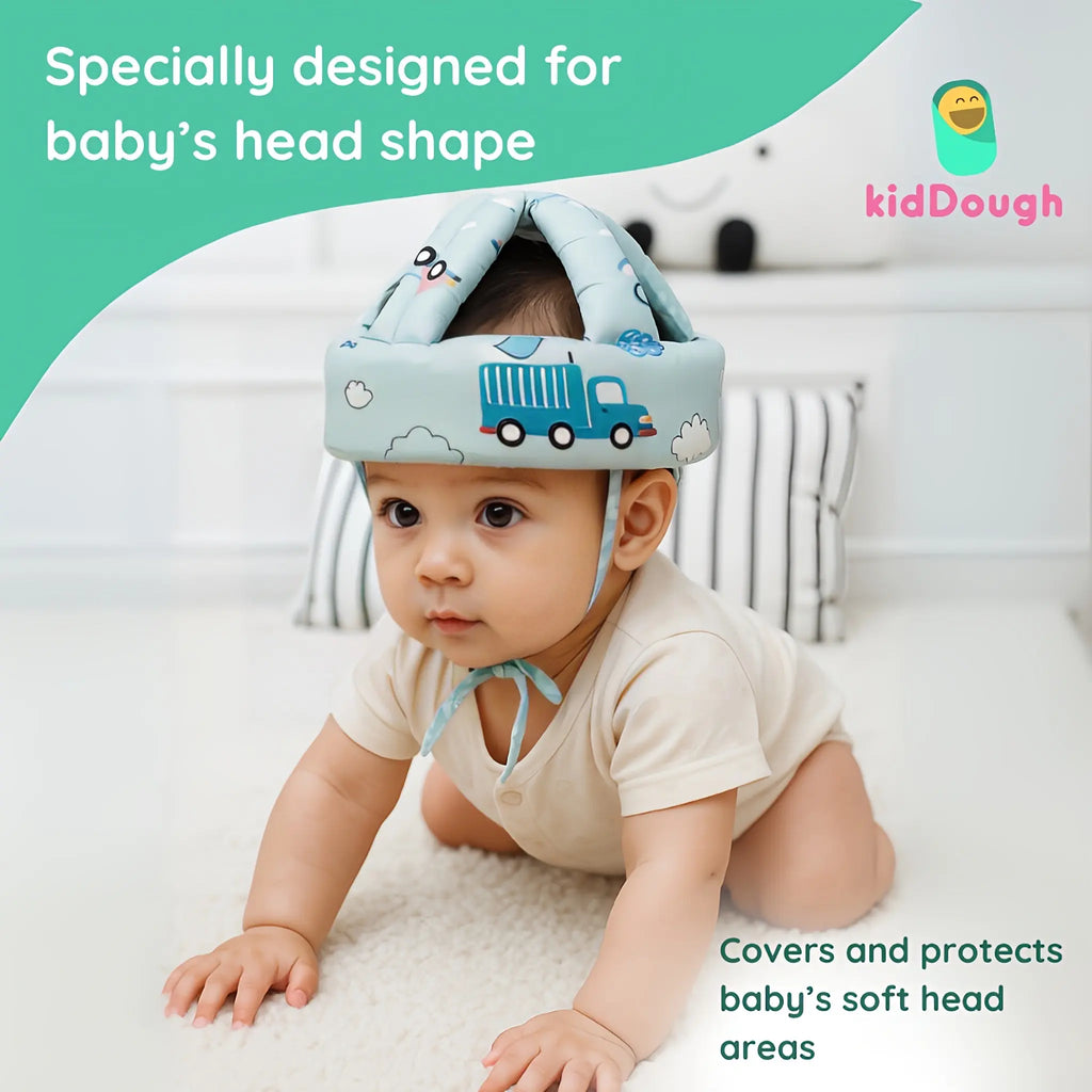 Kiddough Head Protector For Baby Safety | 6 Months-3 Years, Baby Safety Helmet With Soft Cushion | Proper Air Ventilation For Kids And Toddlers | Secure, Fit & Comfort Light weighted Helmet