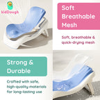 Kiddough Baby Bather, Non-Slip, Adjustable, Foldable, Durable (Blue)