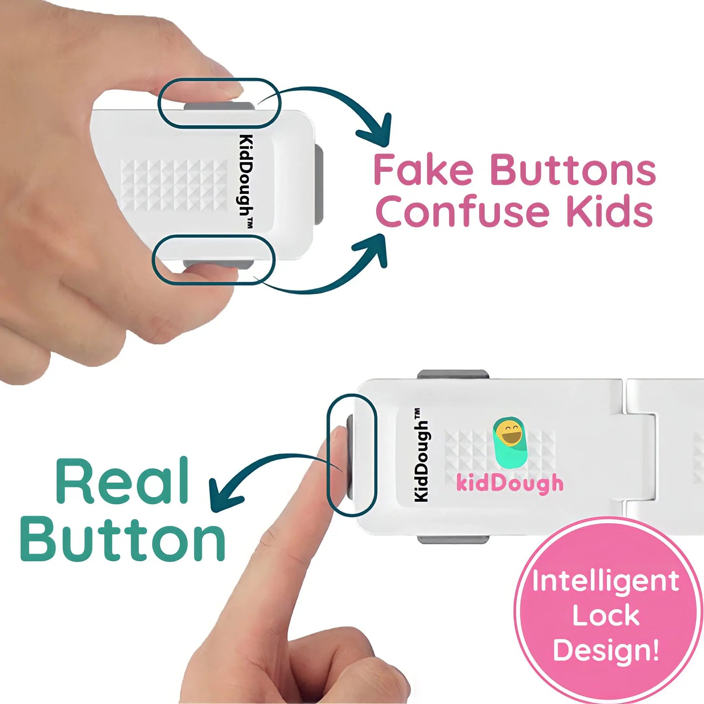 Kiddough Baby Proofing Angle Child Safety Lock (Pack of 4,White)