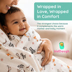 KidDough Ultra-Soft Muslin Baby Blanket for All-Seasons | Soft, Breathable, Lightweight Baby Quilt, Receiving Blanket, Bath Towel, Stroller Cover | 105x105cm for 0-2 Years (Giraffe)