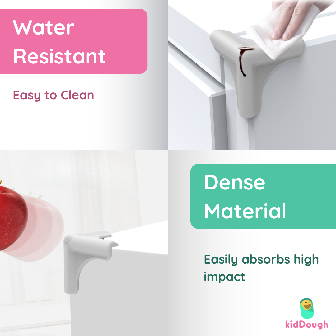 KidDough Corner Guards for Baby Safety, Soft Silicon Table Edge Protectors, Very Soft, 4Pcs/Pack
