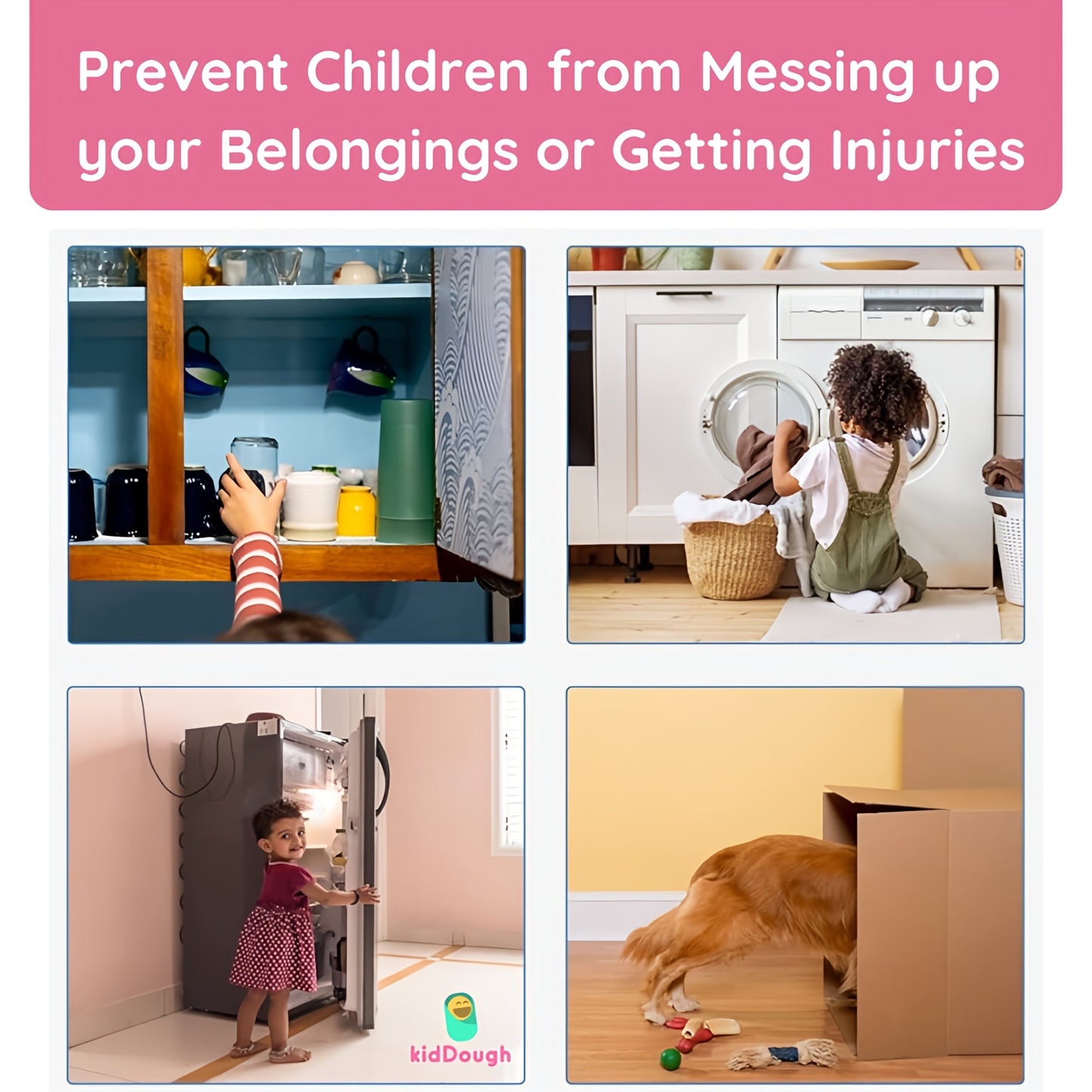 Kiddough U Shape Baby Safety Security Cupboard, Drawer, Cabinet Lock for Child, Infant & Kids