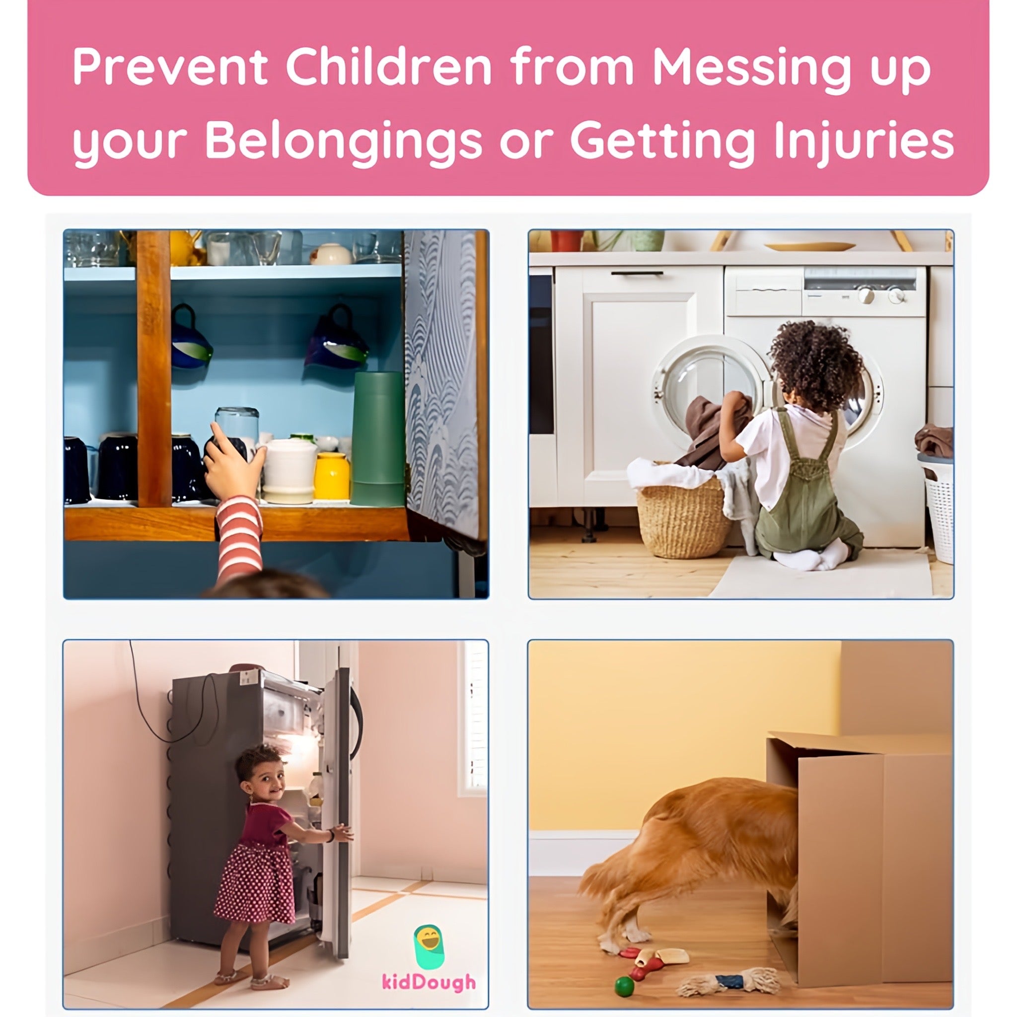 Kiddough U Shape Baby Safety Security Cupboard, Drawer, Cabinet Lock for Child, Infant & Kids